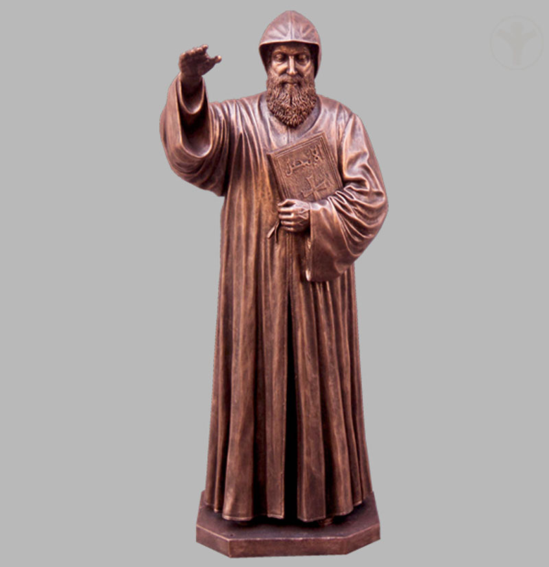 Bronze religious saint charbel outdoor garden life size statues for sale