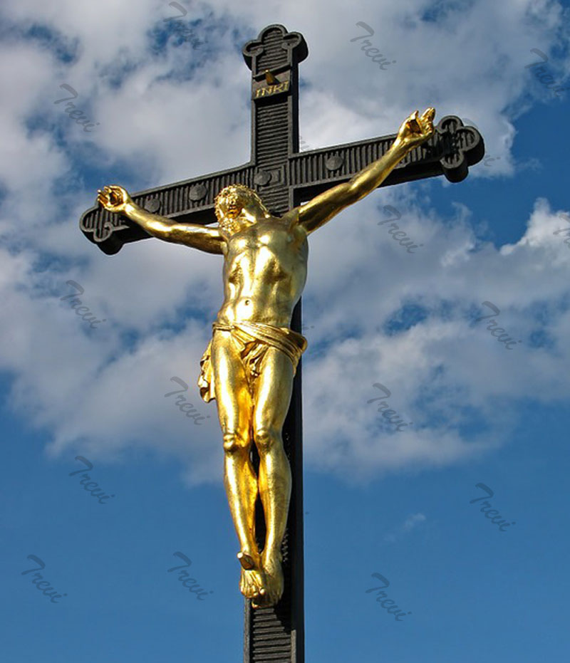 Bronze religious statues crucifixes jesus on the cross design for sale