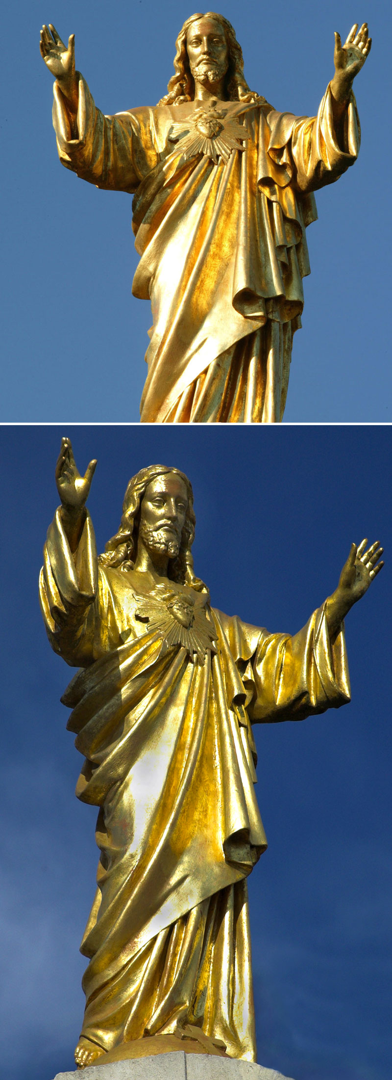 Bronze sacred heart of jesus religious garden statues outdoor for sale