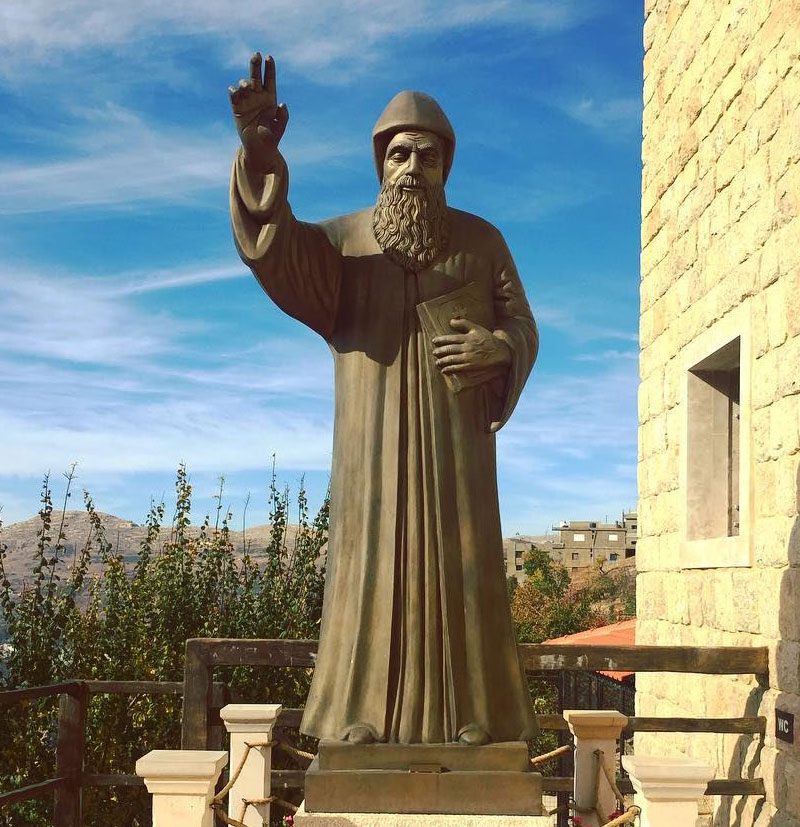 Catholic saint charbel prayer in english bronze religious garden statues to buy