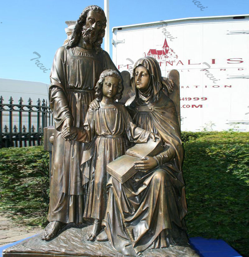 Mary joseph and baby jesus holy family bronze religious garden statues for sale