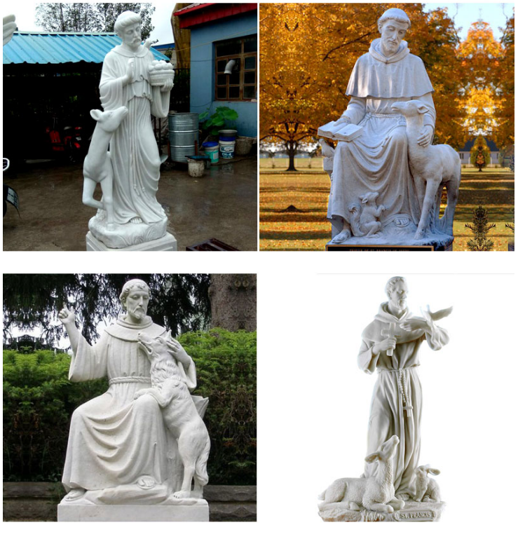 Outdoor Saint francis with animal religious garden statues designs