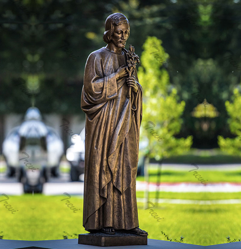 Outdoor bronze catholic statue of st joseph prayer sculpture for sale