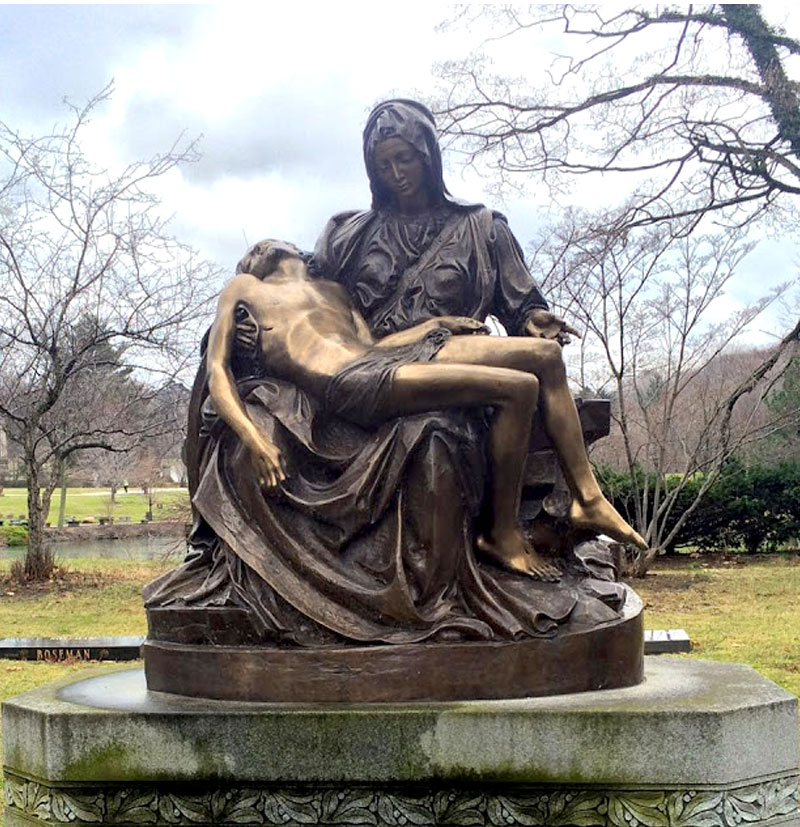 Outdoor bronze religious garden statue of michelangelo sculpture pieta famous replica