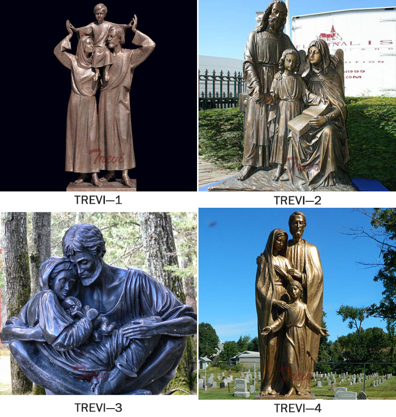 Outdoor mary joseph and baby jesus catholic bronze religious statues monument designs