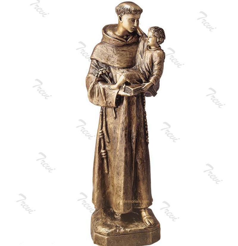 St anthony and baby jesus catholic bronze religious garden statue for sale