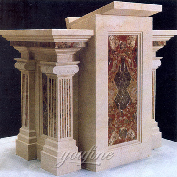 white marble high baptismal font for church decor- bronze ...