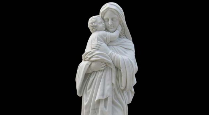 White madonna and christ life size holy mary marble garden statues for ...