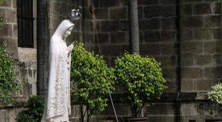 Outdoor blessed lady of fatima and three shepherd children religious church lawn statues online sale TCH-65