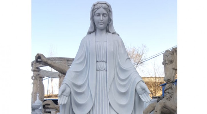 Catholic our lady of grace beautiful virgin mary religious white marble garden sculpture to buy TCH-104