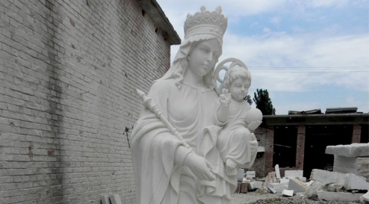 Catholic white our lady of mount carmel statue for outdoor garden ornaments online sale TCH-84