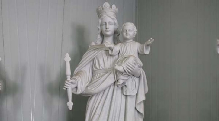 Catholic white marble our lady of mount carmel garden statue to buy TCH-86