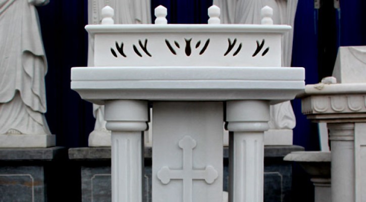 Catholic church furniture custom white marble pulpits podium manufacturers supply TCH-211