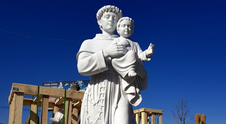 Catholic church saint Anthony with child jesus design catholic garden sculptures to buy TCH-45