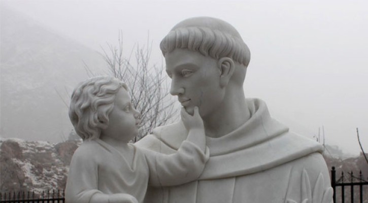 Catholic saint marble statues of Anthony outdoor lawn ornaments for sale for churches TCH-44