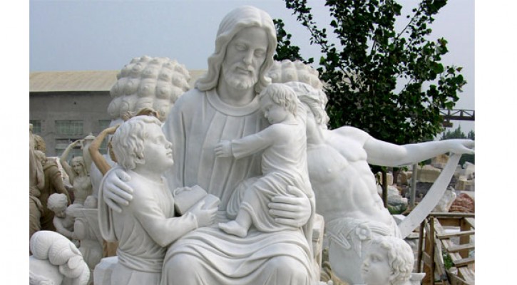 Jesus christ with children designs outdoor large caholic statues onlne sale TCH-13