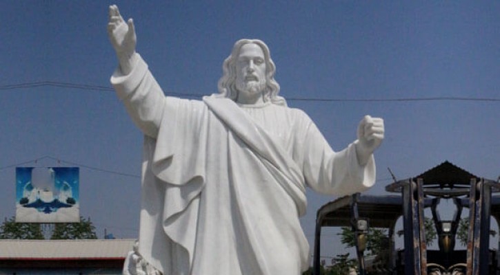Religious outdoor garden statues of large white marble christ Jesus for catholic church decor  TCH-49