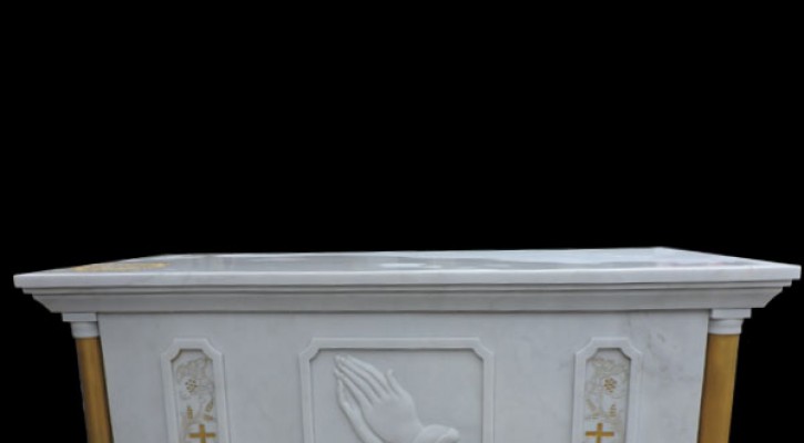 Buy White marble altar table catholic church furniture online TCH-219