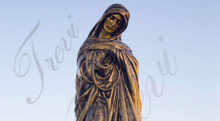 Bronze catholic outdoor statues of mother mary life size religious garden sculptures for sale TBC-35
