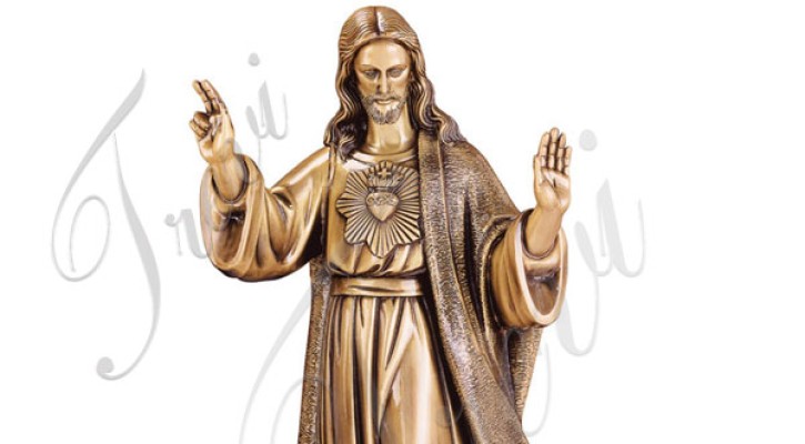 Bronze catholic sacred heart of jesus outdoor garden statue TBC-42