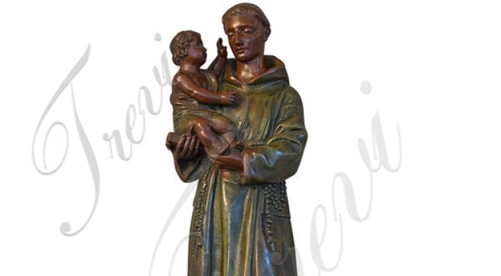 Catholic st anthony with baby jesus bronze religious statue for sale  TBC-23