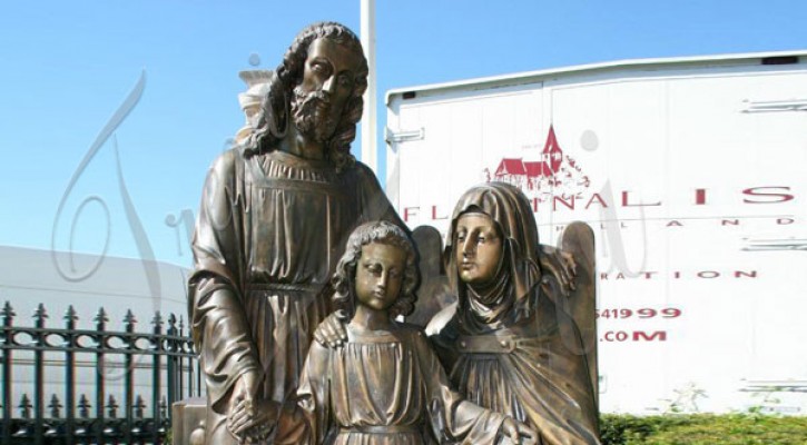 Mary joseph and baby jesus holy family bronze religious garden statues to buy  TBC-02