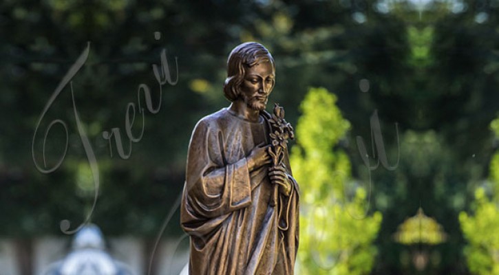 Outdoor bronze catholic statue of st joseph proyer sculptures for sale TBC-47