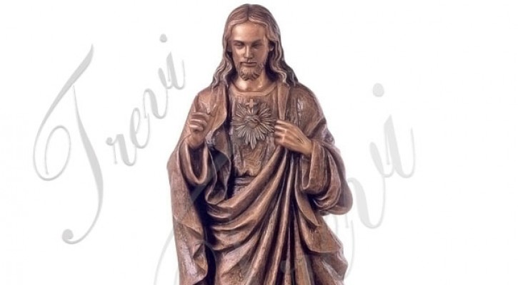 Outdoor bronze sacred heart of jesus religious garden statue large beautiful designs TBC-41