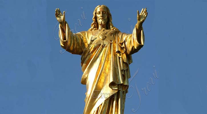 Life Size Bronze Gold Jesus Statue Catholic Church Decor for Sale BKOO-641