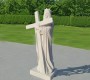 Life Size Marble Holy Mary Statue Holding Cross for Garden