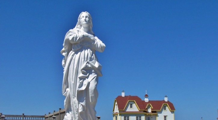 White Marble Our Lady of The Assumption Statue