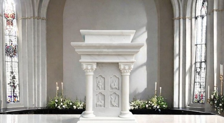 Pure White Marble Pulpit for Church MCH-032