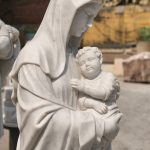 Madonna and Baby Statue Face detail