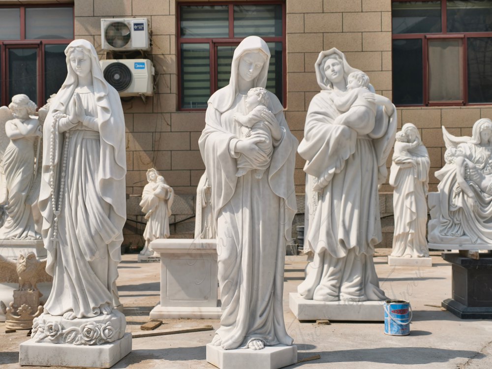 Marble Madonna and Baby Statue TCH-81 1 Madonna and Baby Statue in our factory