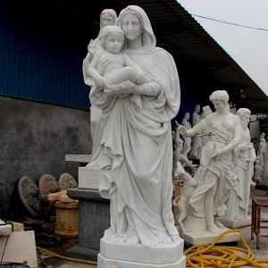 Religious garden statues of white madonna and christ statues for sale