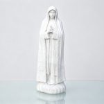 Simple Style White Marble Our Lady of Fatima Statue with Plain Cloud Base