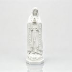 White Marble Our Lady of Fatima Statue with Rose Octagonal Base & Cross Rosary