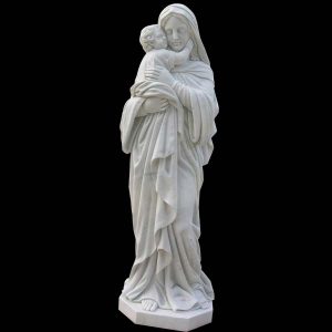 White madonna and christ life size marble garden statues for sale