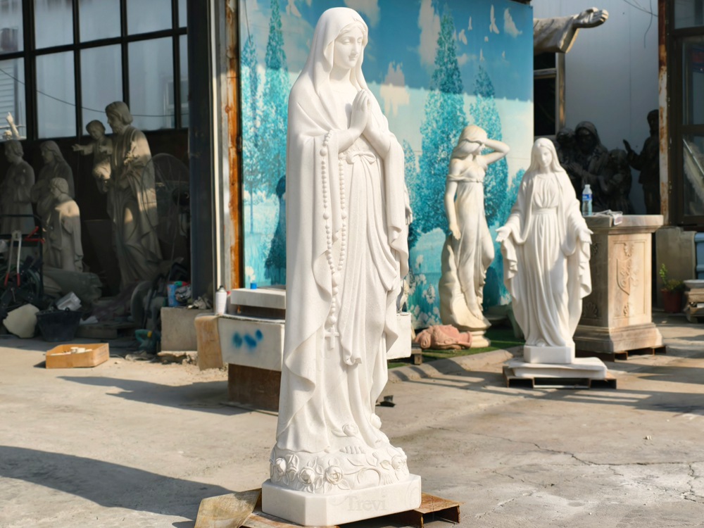 Our Lady of Lourdes Garden Statue TCH-88 2 marble Our Lady of Lourdes Statue in our factory