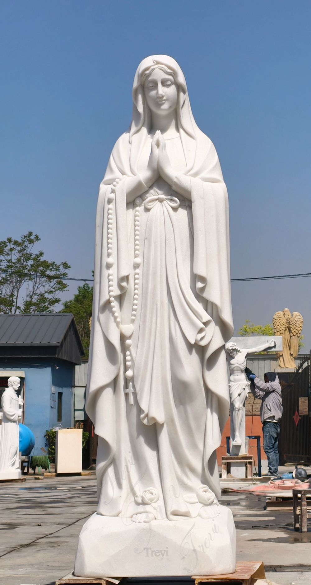Our Lady of Lourdes Garden Statue TCH-88 3 marble Our Lady of Lourdes Statue