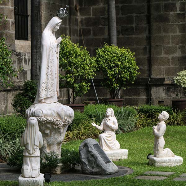 Outdoor blessed lady of fatima and three shepherd children religious church lawn statues online sale TCH-65