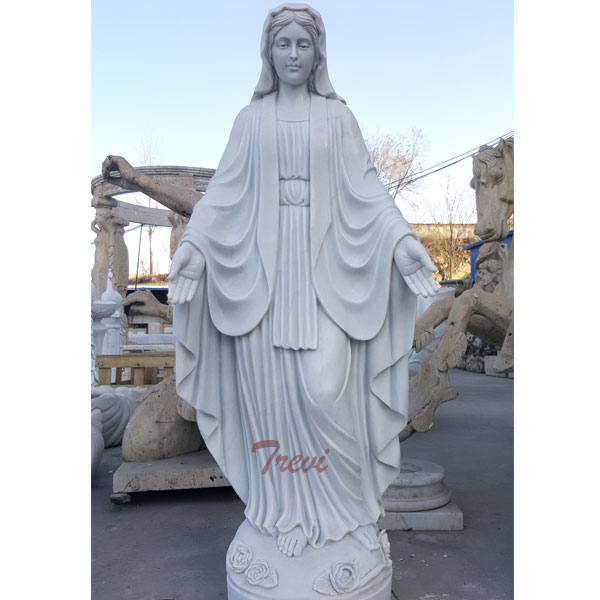 Catholic our lady of grace beautiful virgin mary religious white marble garden sculpture to buy TCH-104