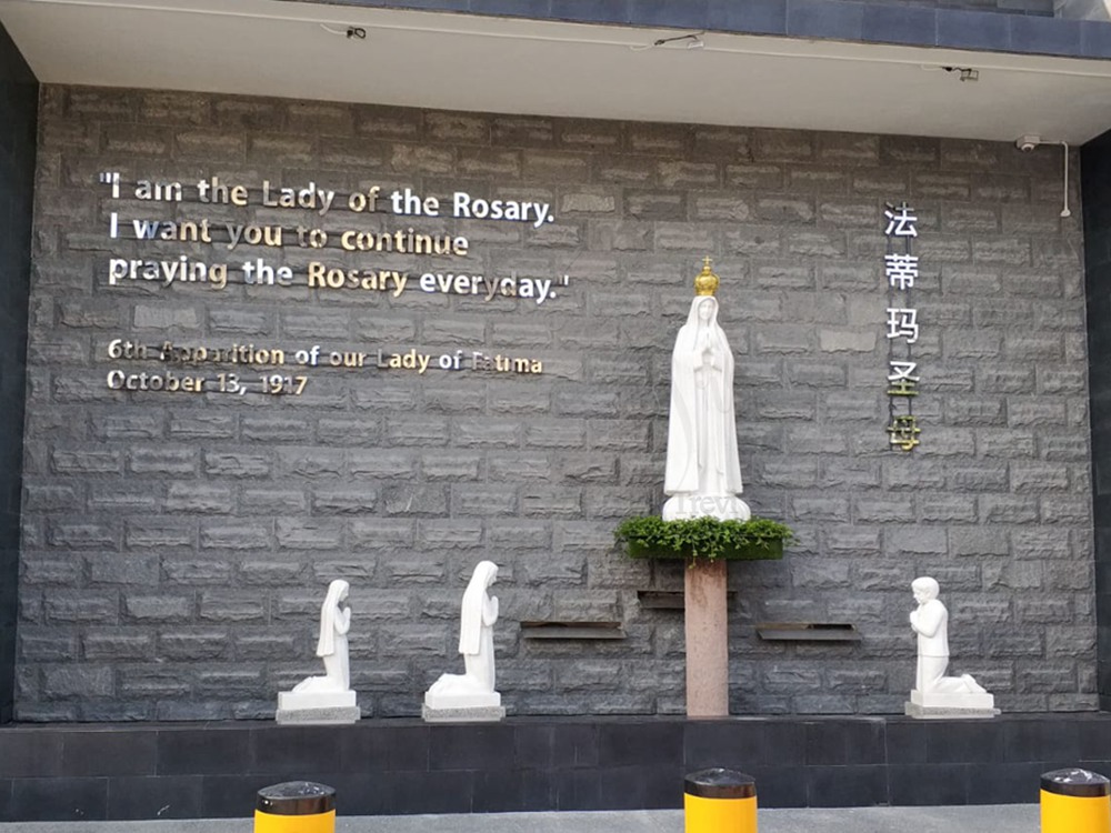 Large Our Lady of Fatima Statue with Marble Crown TFM12 4 Fatima Statue with Bronze Crown Church Feedback