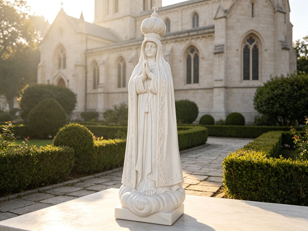 Fatima Statue with Crown in church