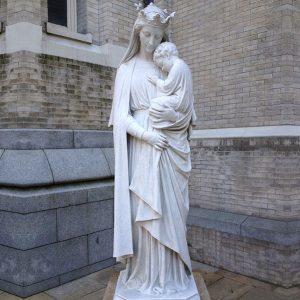 Large white crown madonna with christ religious garden statues for sale