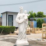 Marble Our Lady of Mount Carmel Garden Statue in our factory