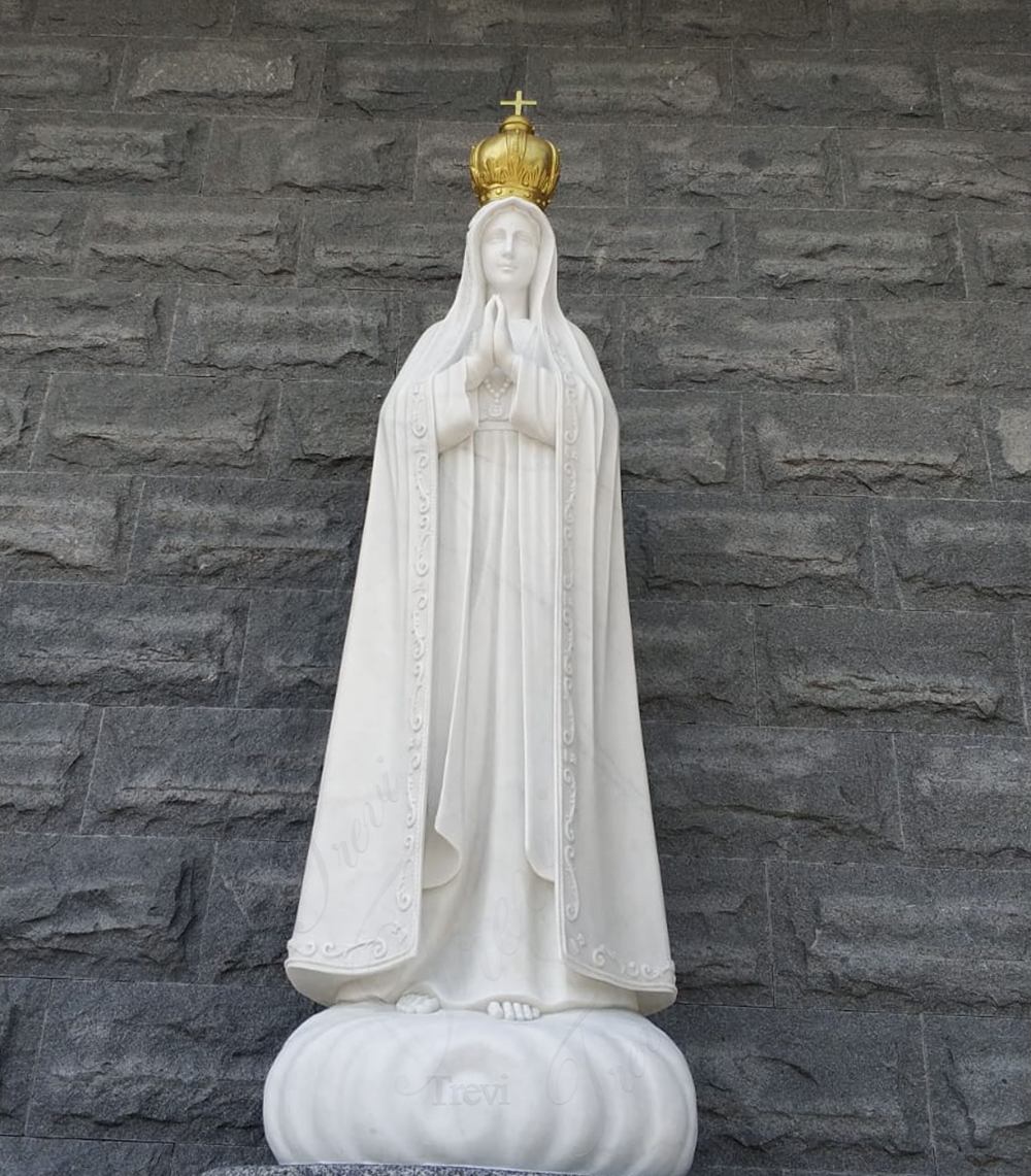 Large Our Lady of Fatima Statue with Marble Crown TFM12 2 Our Lady of Fatima Statue with Crown Church Feedback
