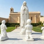 Our Lady of Fatima with Children marble Statue