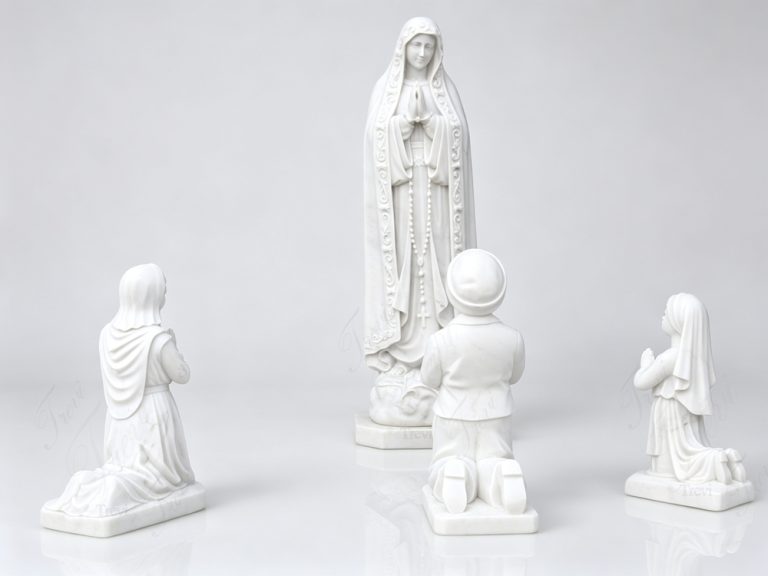 Our Lady of Fatima with Three Shepherd Children Statue