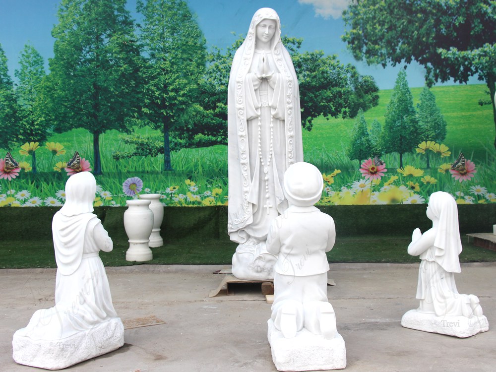 Our Lady of Fatima with Three Shepherd Children Statue factory supplier
